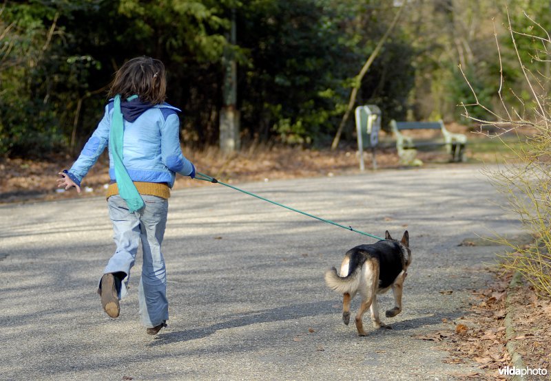 Jonge vrouw met hond