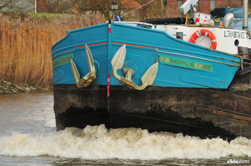 Vrachtboot op de Schelde