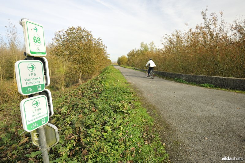 Fietsroute langs de Schelde