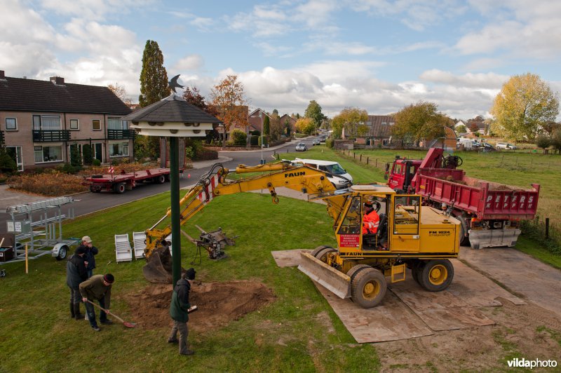 Plaatsing van een huiszwaluwtil in Brummen