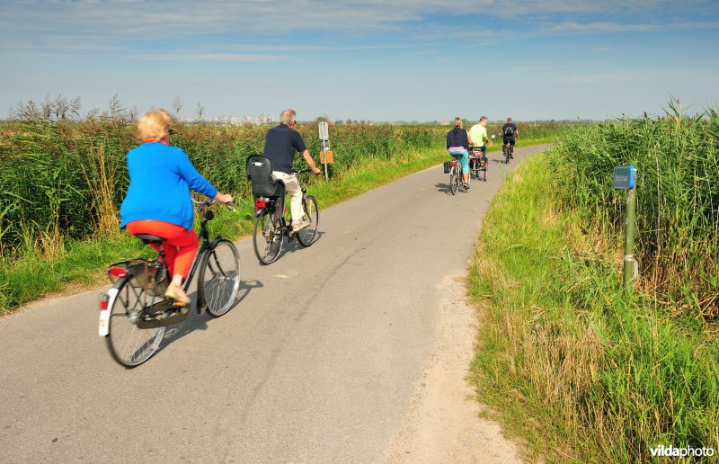 Fietsers in de Uitkerkse Polders