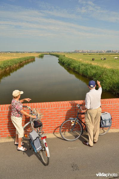 Fietsers in de Uitkerkse Polders